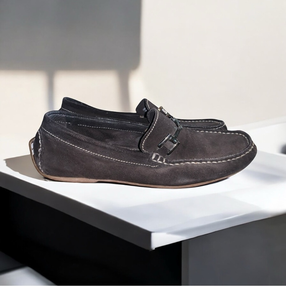 Alfani 360 Flex Brown Suede Leather Upper Driving  Moccasins Loafers Size 8.5 M